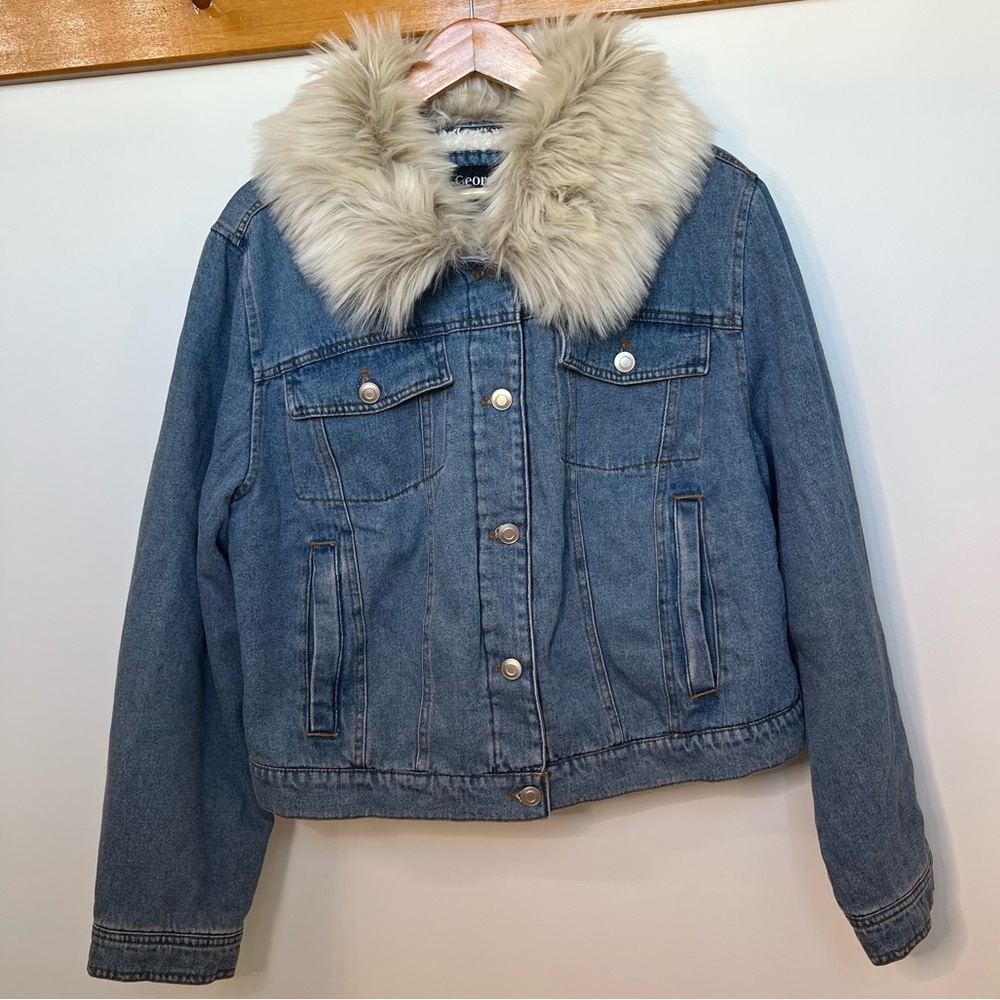 George Denim Jacket with Faux Fur Collar size 2X